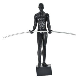 Adam & Friends Home Decor Tight-Rope Walker Black Base Sculpture | 1-Piece
